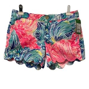 🌺 NWT LILLY PULITZER Buttercup Stretch Shorts Multi Beach Please Women’s Size 2
